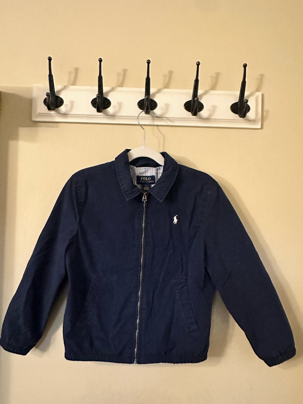 BOYS Navy Blue Polo by Ralph Lauren Navy Zip Front Kids Jacket Size 6
